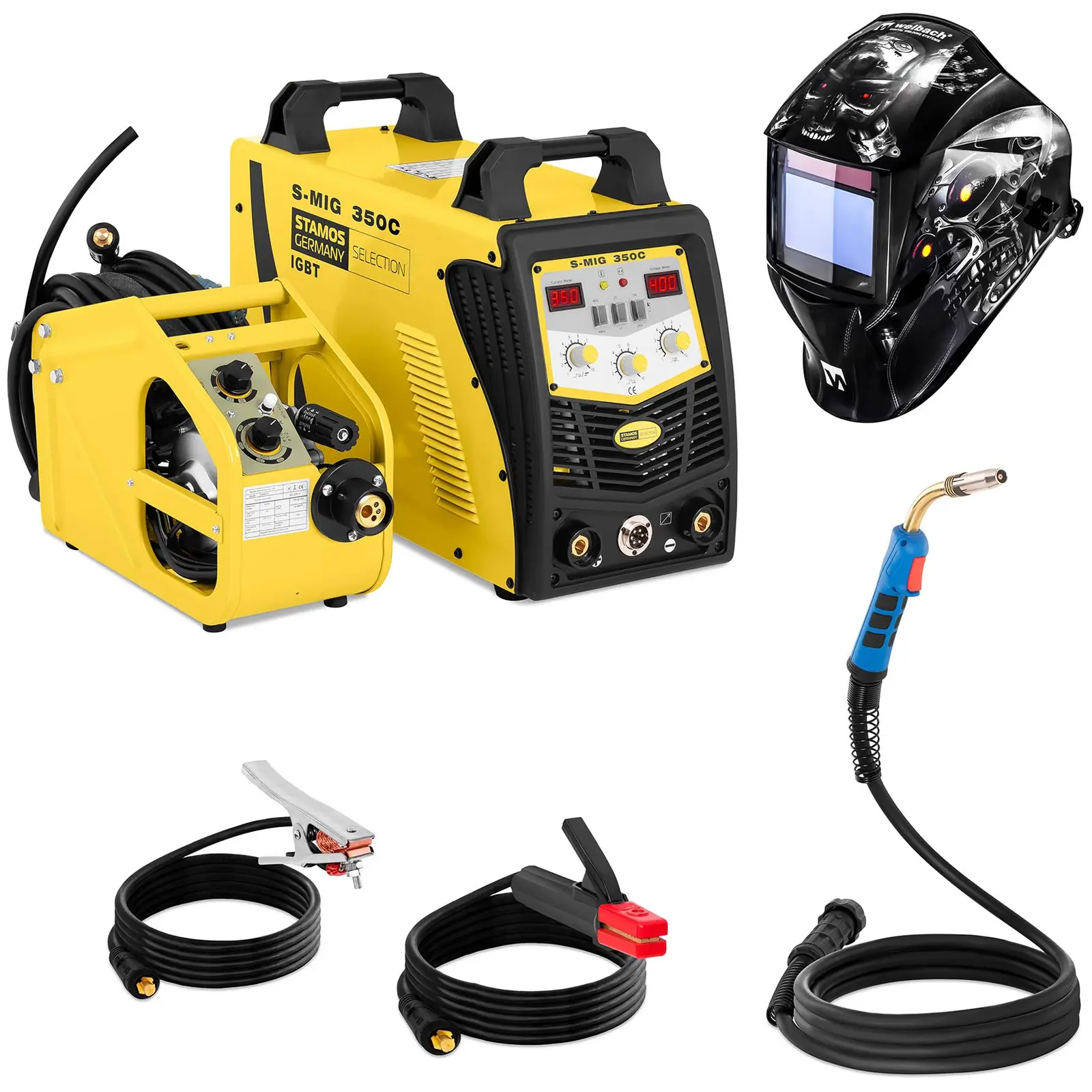 Welding Set MIG/MAG Welder - 350 A - 400 V - 2/4 Tact + Welding helmet – Metalator - EXPERT SERIES