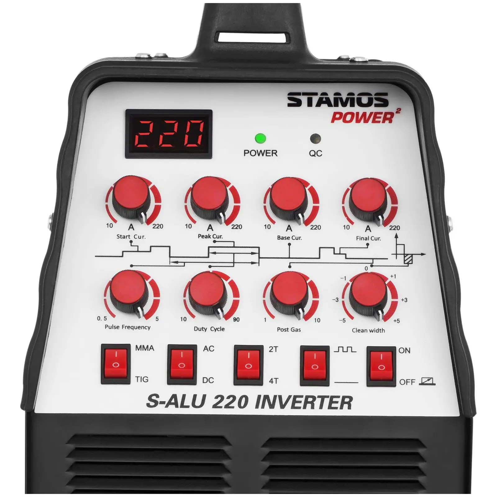 Svejsesæt - alu-svejser - 200 A - 230 V - impuls - 2/4-takt - fodpedal S-ALU-220