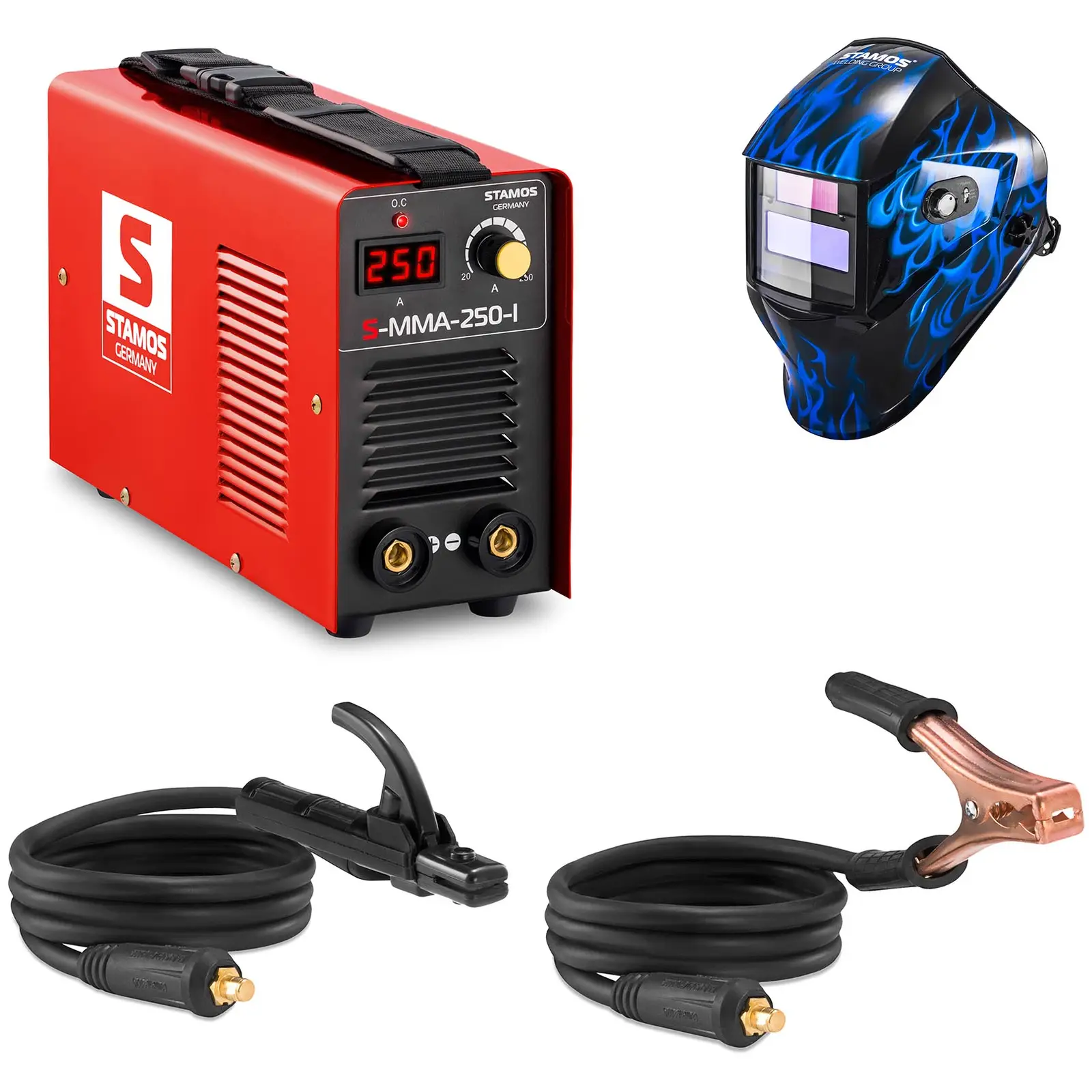 Schweißset Elektroden Schweißgerät - 250 A - 230 V - IGBT + Schweißhelm – Sub Zero