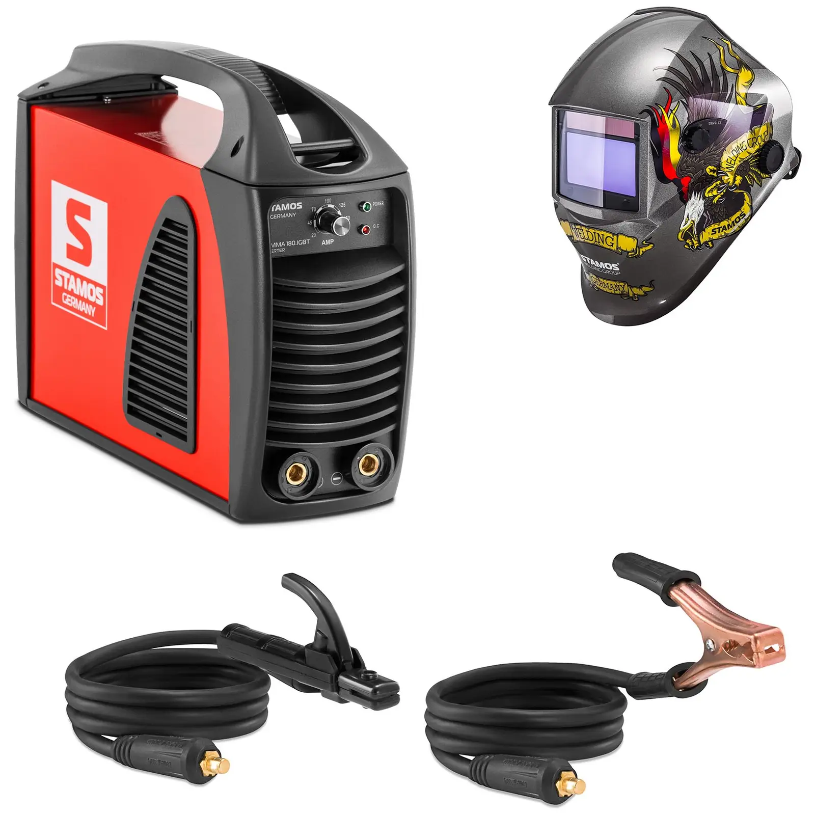 Svařovací set Elektrodová svářečka - 180 A - Hot Start - IGBT + Svářecí helma- Eagle Eye - ADVANCED SERIES