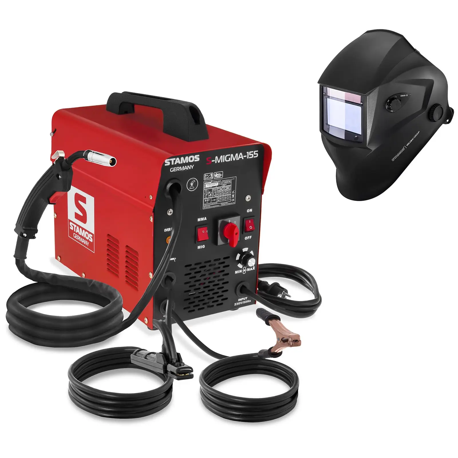 Gecombineerd lasapparaat - 155 A - 230 V - draagbaar + Lashelm – Blaster – ADVANCED SERIES