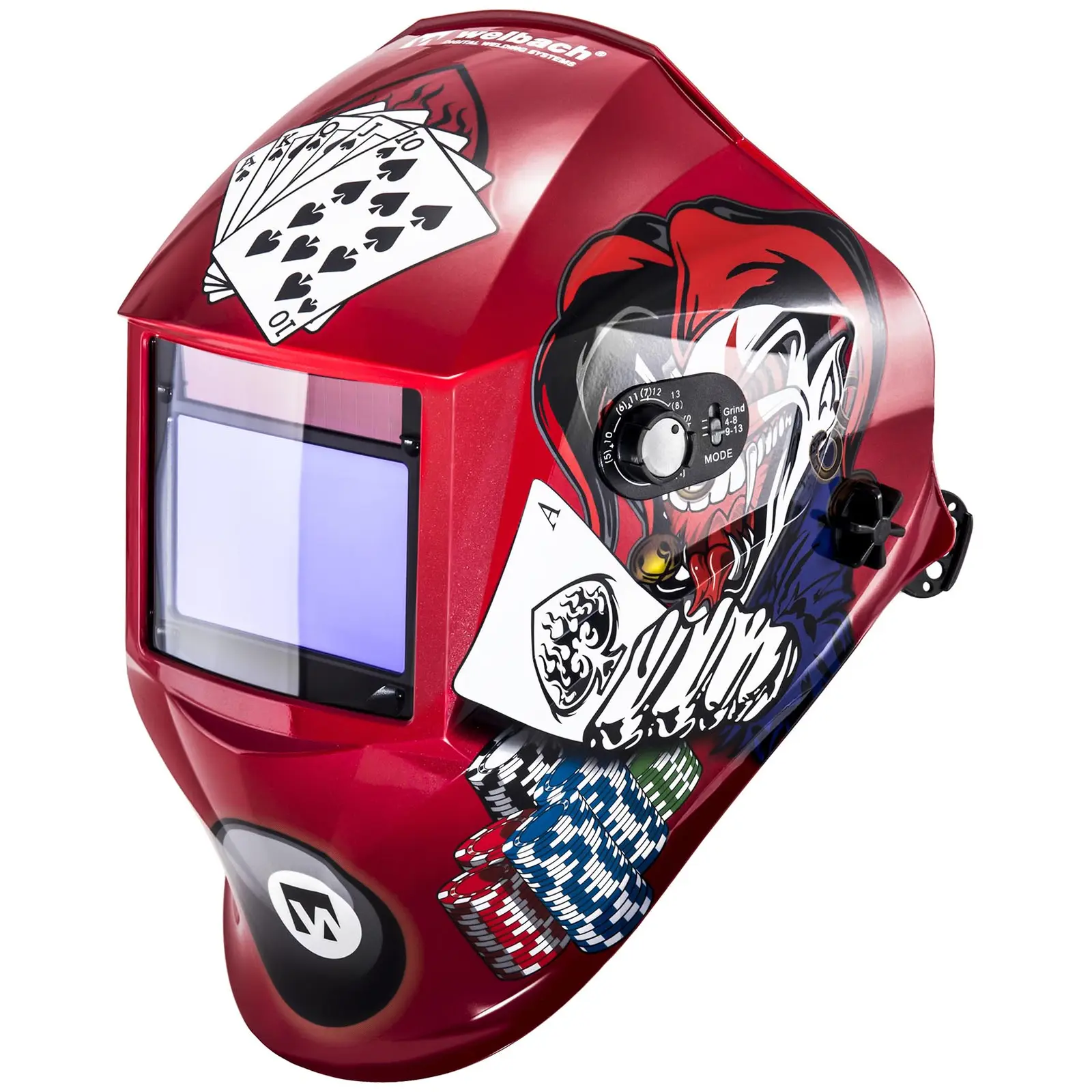 Svařovací set Kombinovaná svářečka - 155 A - 230 V - přenosná + Svářecí helma - Pokerface - PROFESSIONAL SERIES