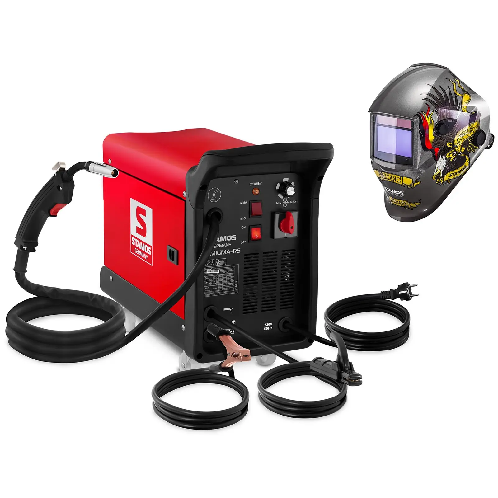 Welding Set Combined Welder - 175 A - 230 V - with cart + Welding helmet – Eagle Eye - ADVANCED SERIES