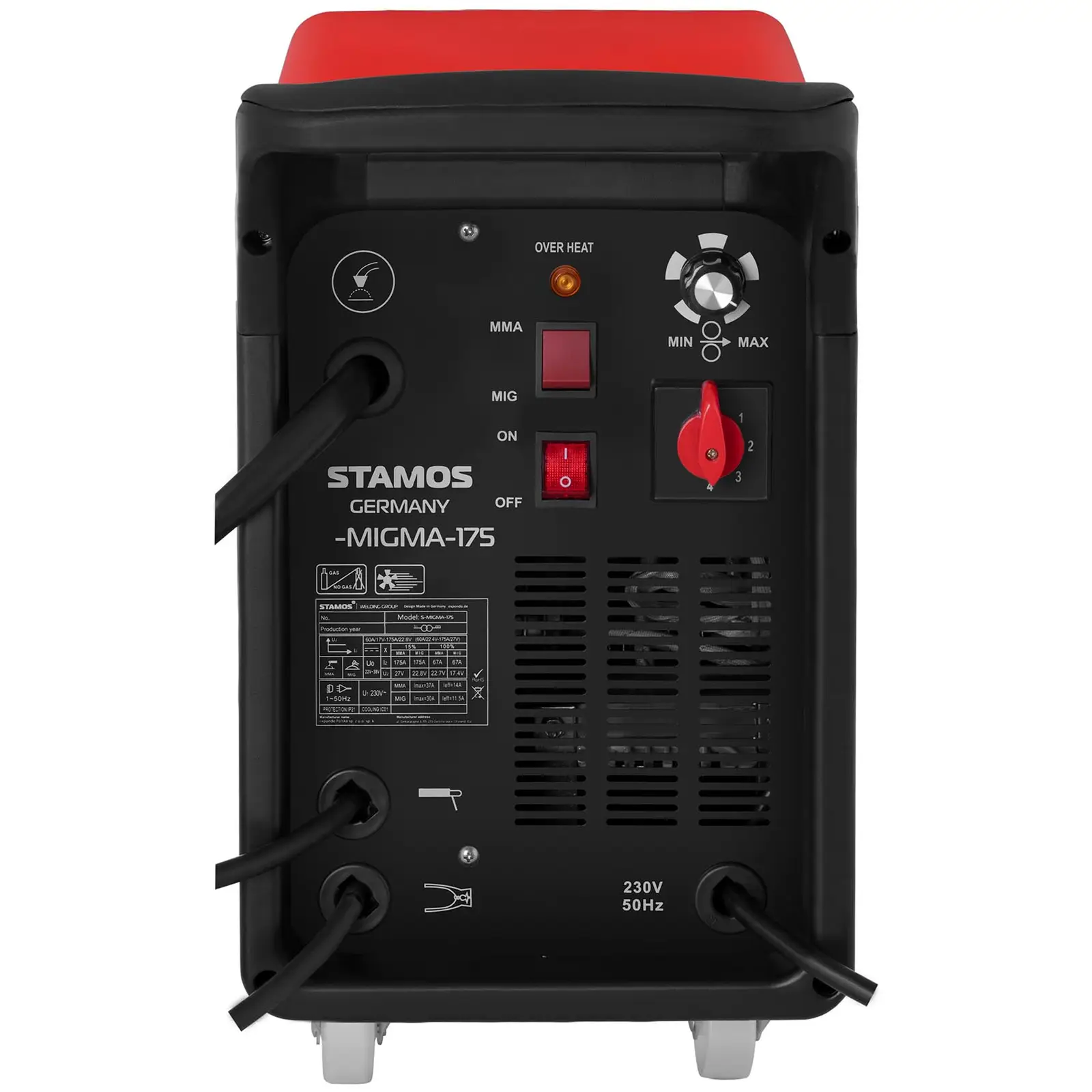 Gecombineerd lasapparaat - 175 A - 230 V - draagbaar + Lashelm – Carbonic – PROFESSIONAL SERIES (Verzendafmetingen (LxWxH): 0 x 0 x 0 cm)