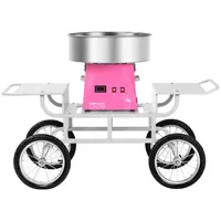 Conjunto de máquina de algodão doce com carrinho - 52 cm - cor de rosa/branco