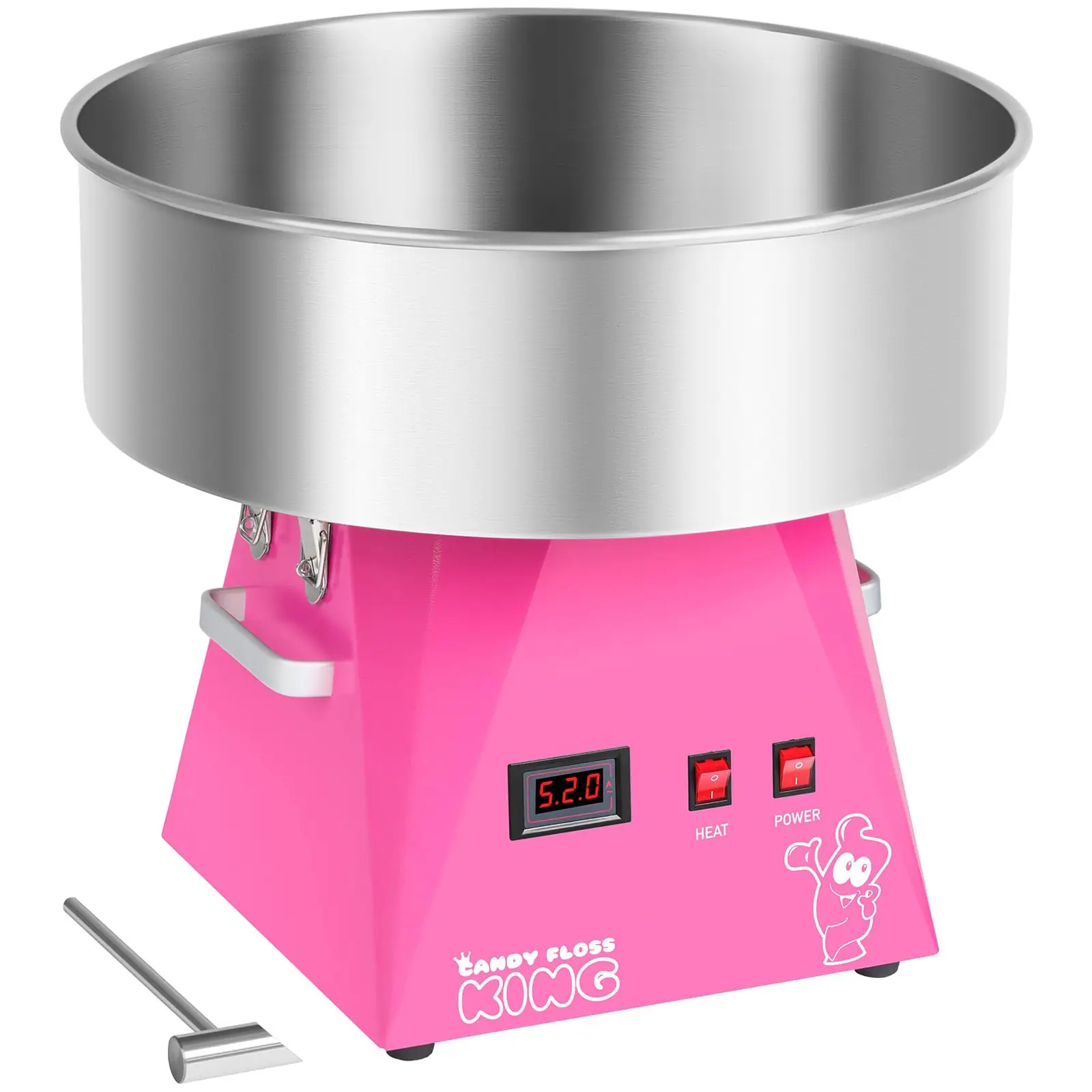 Zuckerwattemaschine Set mit Unterwagen - 52 cm - pink/weiß