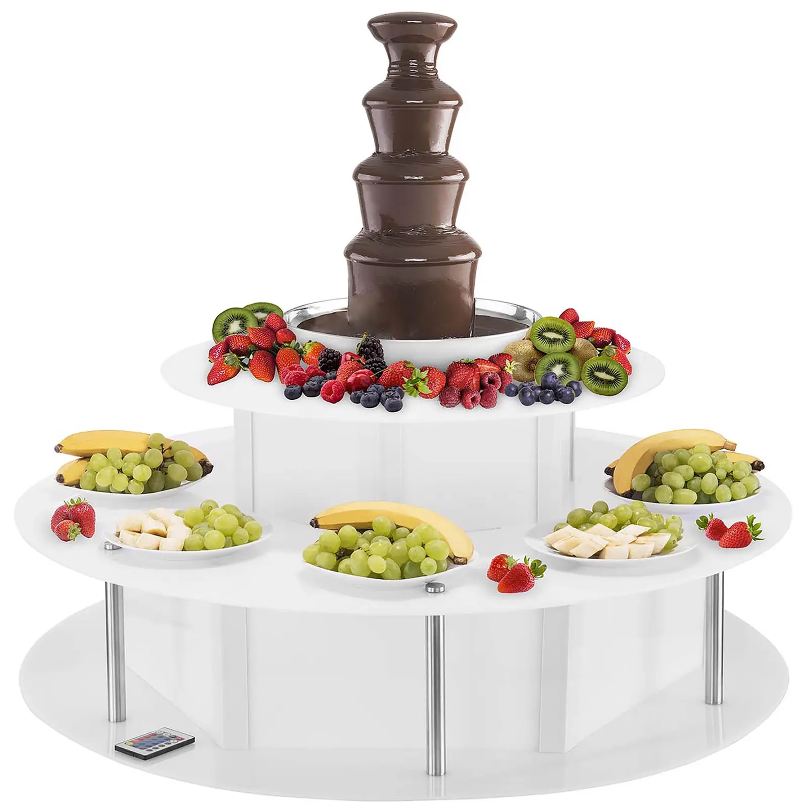 Levně Čokoládová fontána sada 4 patra 6 kg s osvětleným stolem - Čokoládové fontány Royal Catering