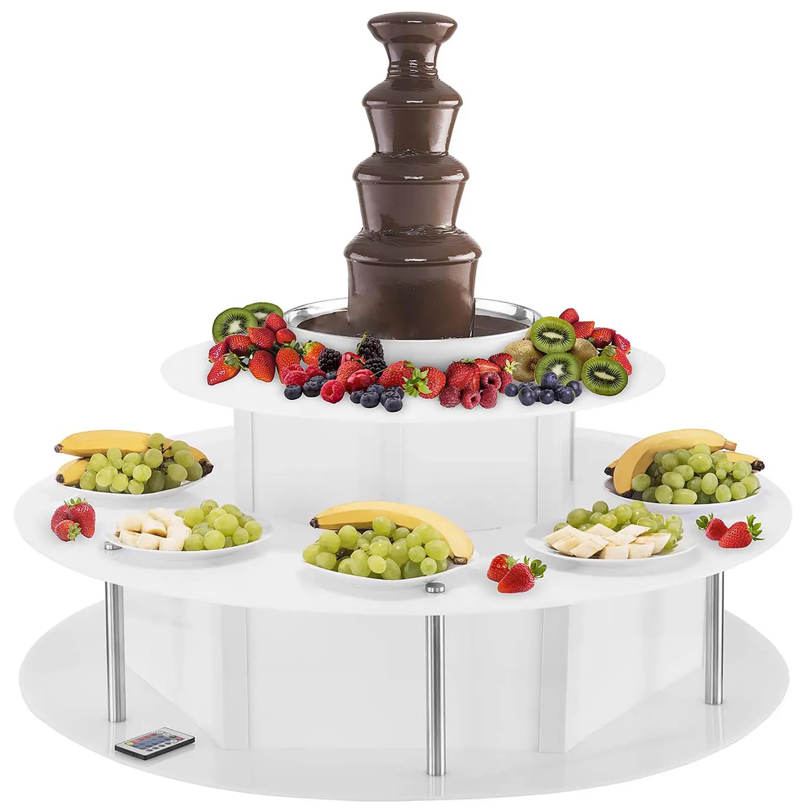 Set fontaine chocolat - 4 étages - 6 kg avec table lumineuse