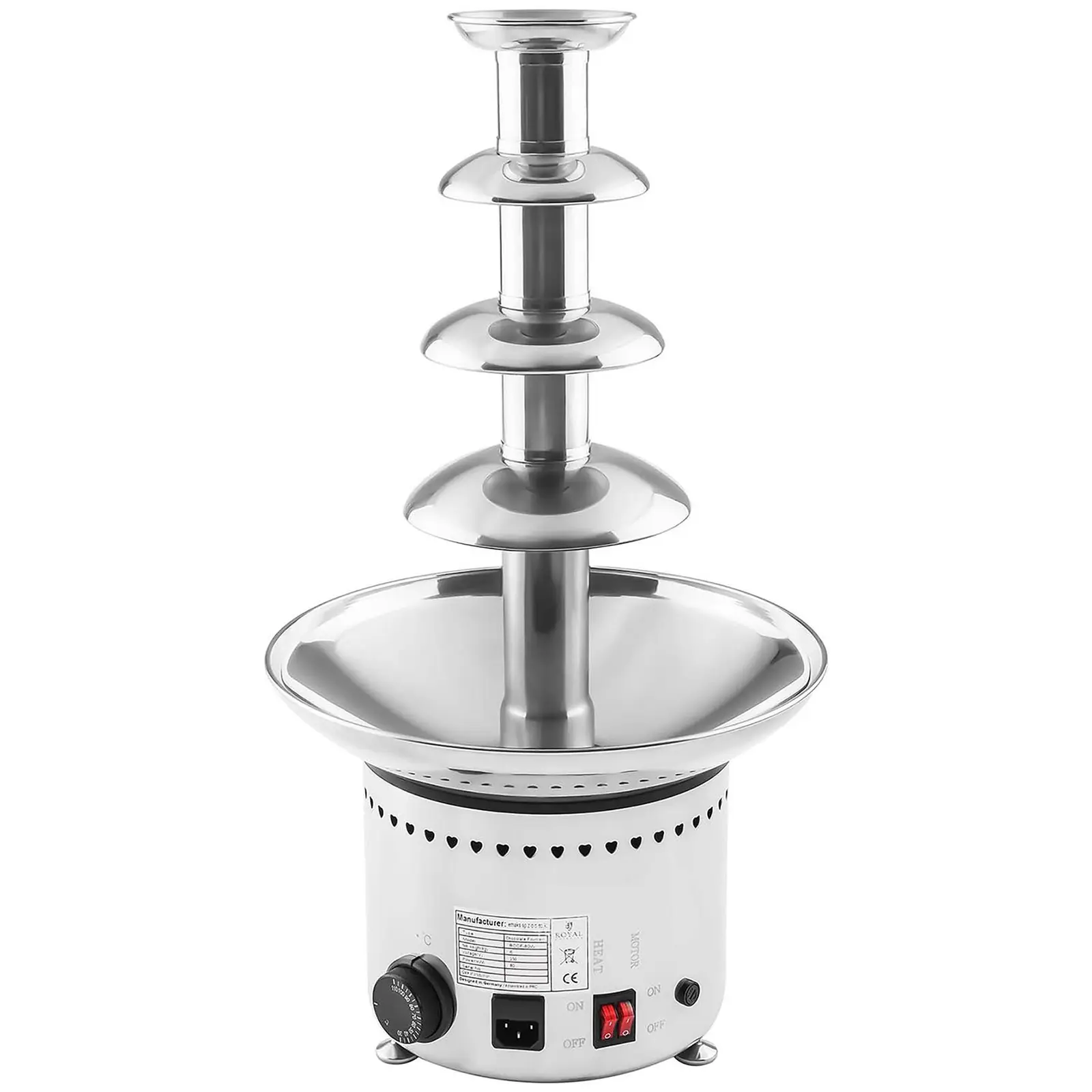 Set fontaine chocolat - 4 étages - 6 kg avec table lumineuse (Poids: 0 kg)