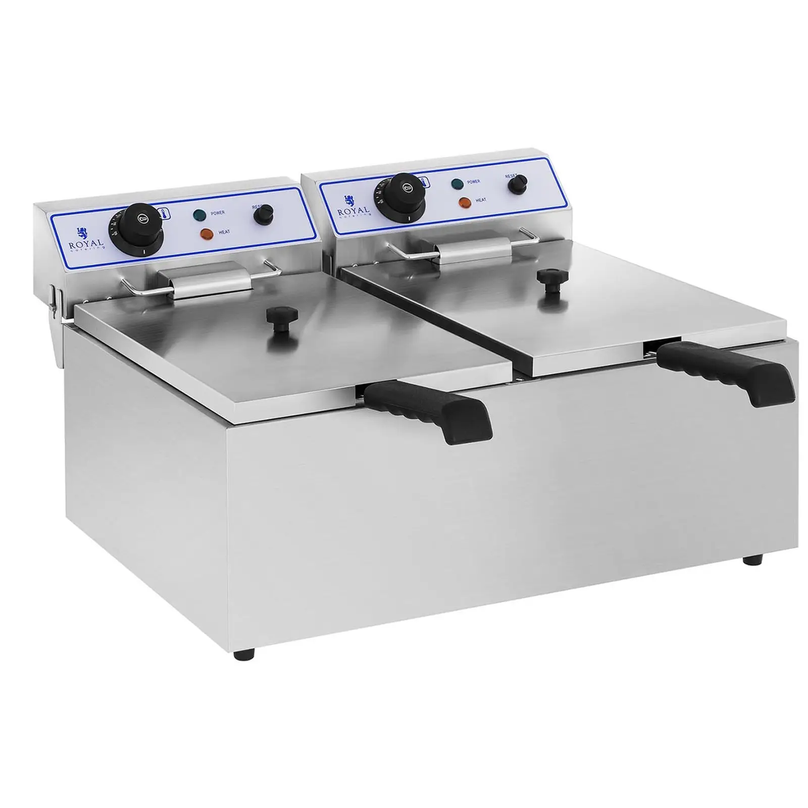 Elektro-Fritteuse - 2 x 17 Liter - mit Untergestell (Timer: Nein)