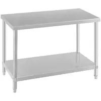Set - Table inox avec étagère amovible - 120 x 70 cm