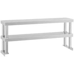 SET tavolo inox con sovrastruttura di appoggio- 120 x 70 cm