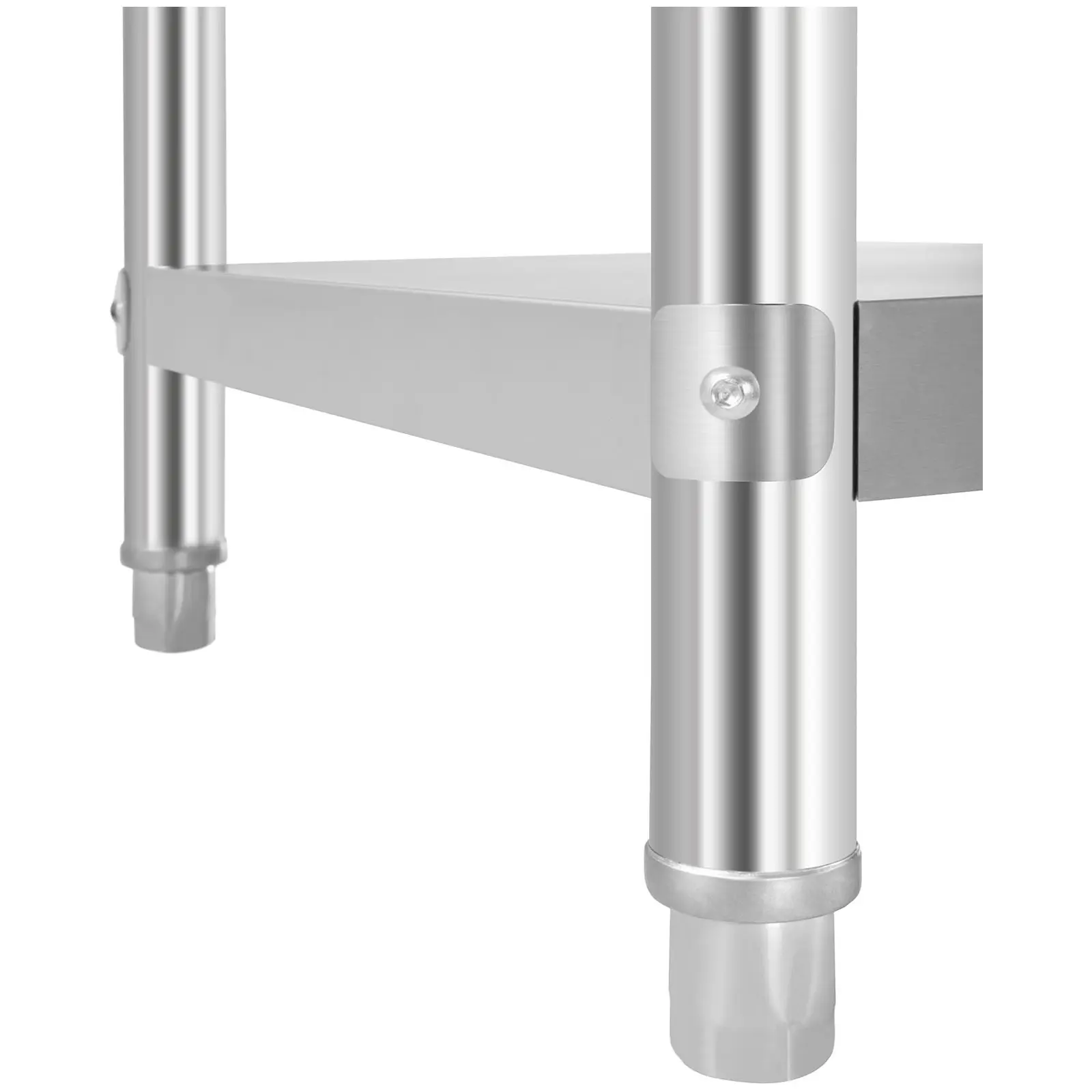 Set - Table inox avec étagère amovible - 120 x 70 cm (5)
