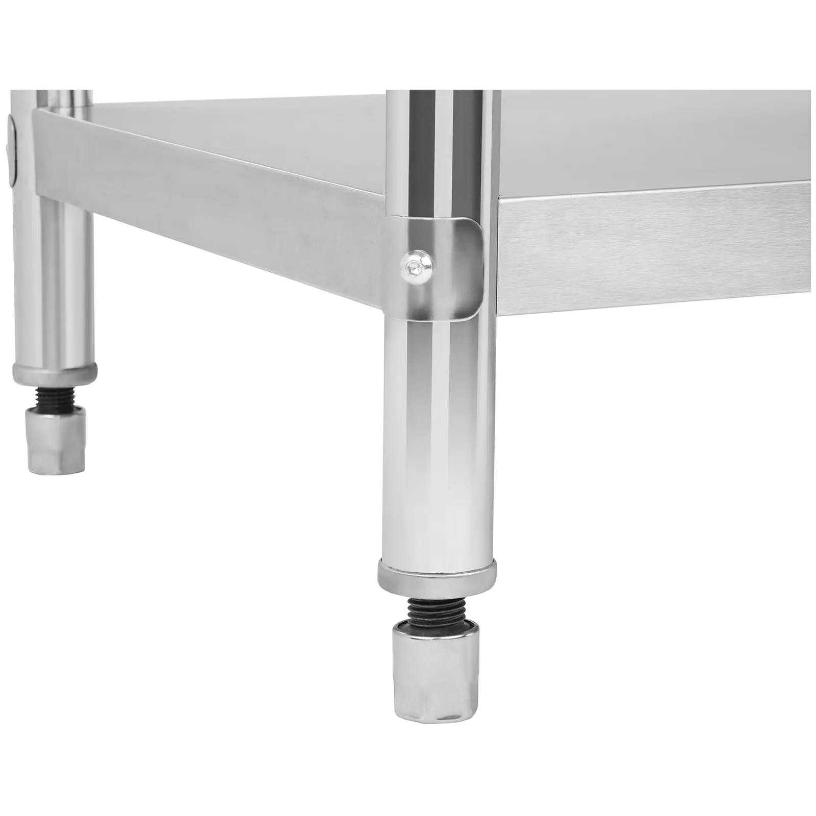 SET tavolo inox con sovrastruttura di appoggio- 120 x 70 cm
