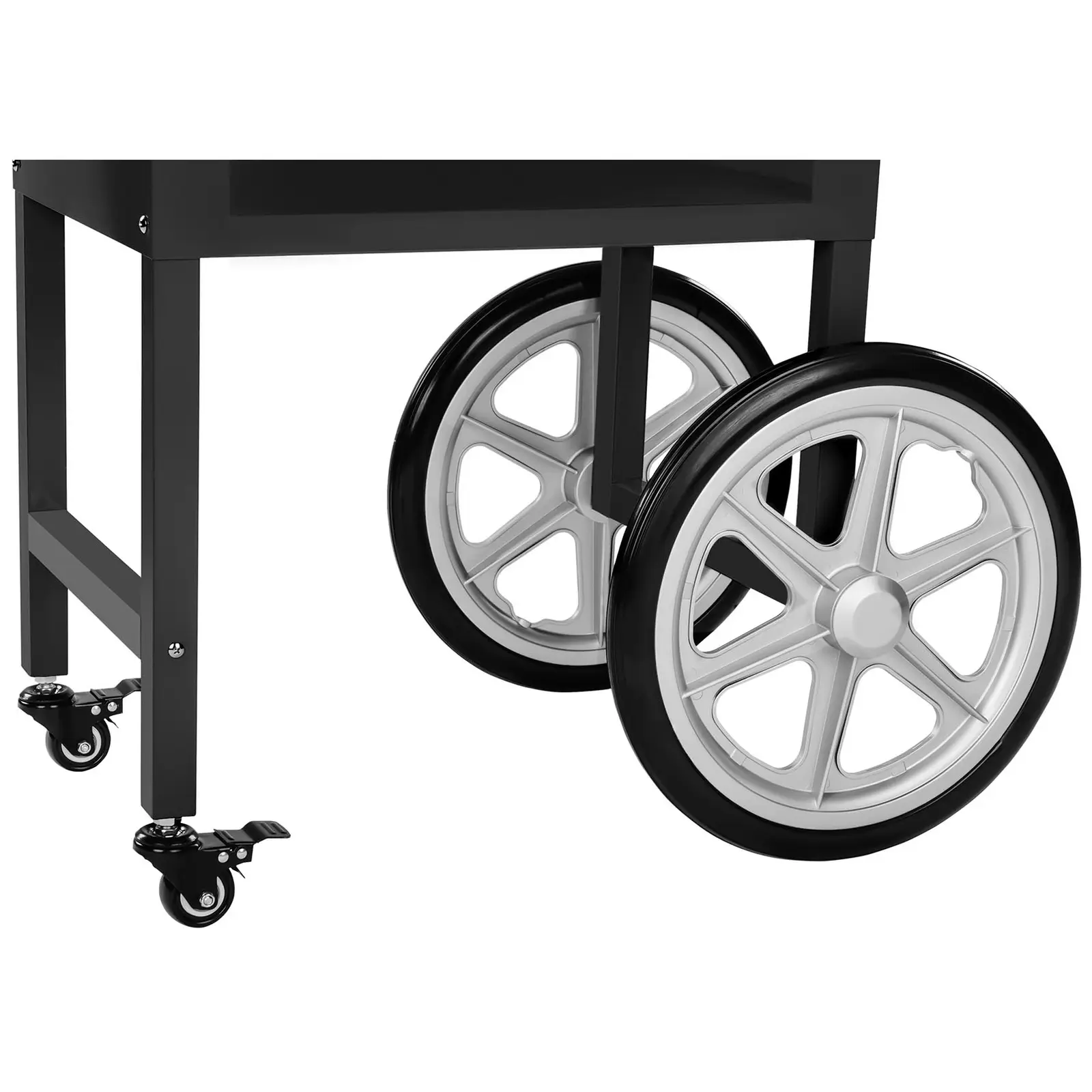 Set machine à popcorn avec chariot et ampoule LED — Allure rétro — Noire (Poids de l'envoi: 0 kg)