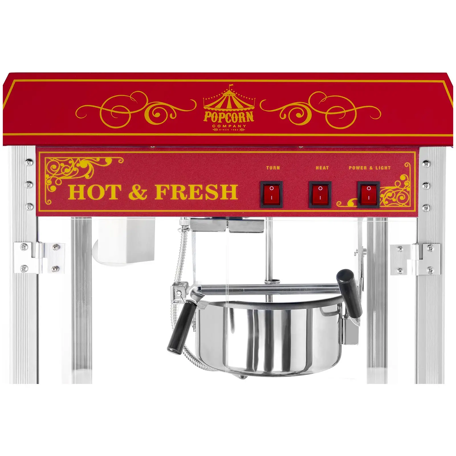 Stroj na popkorn s vozíkem a LED osvětlením - retro vzhled - červený (Hmotnost zásilky: 0 kg)