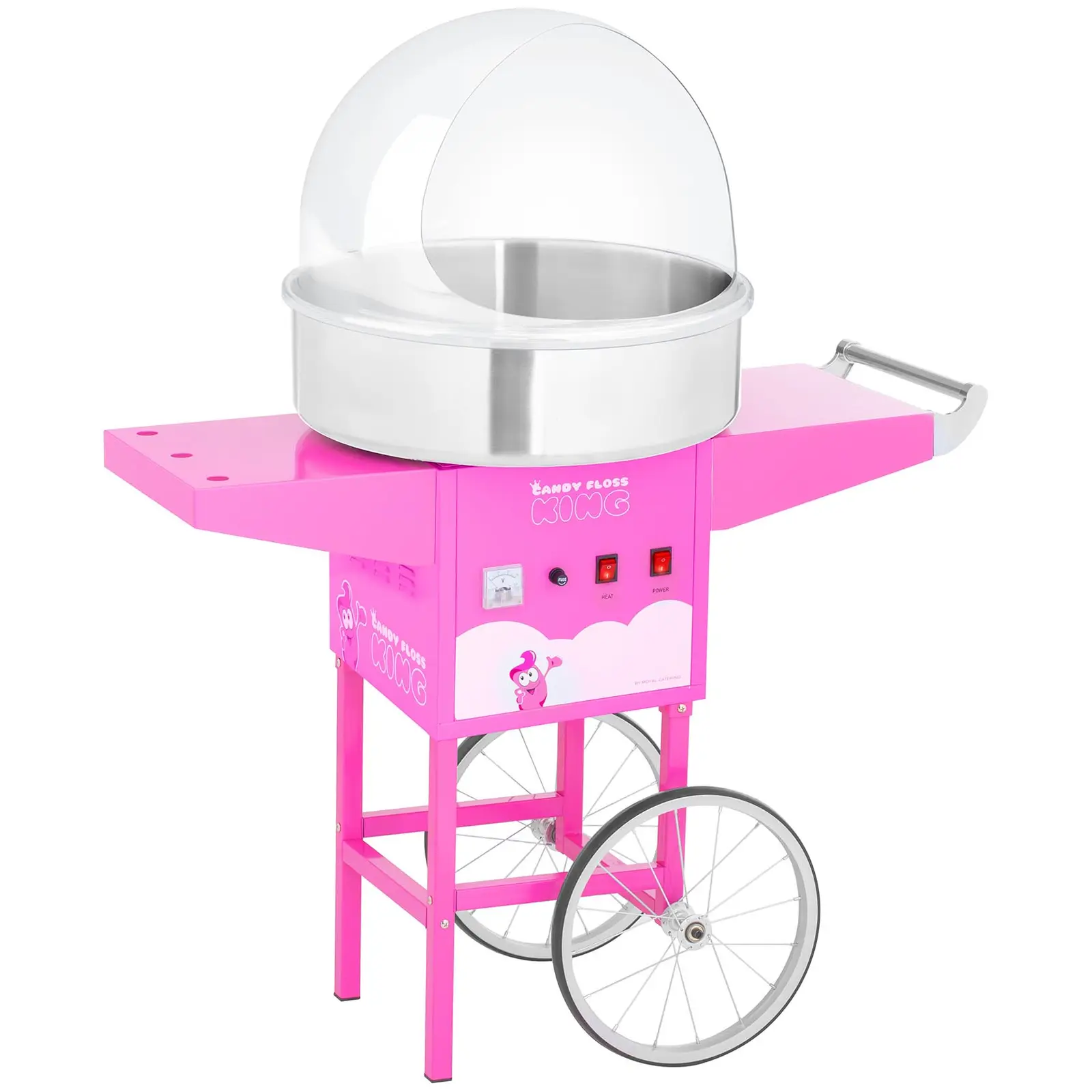 Candy floss machine set with cart and sneeze guard - 52 cm - 1,200 W ...