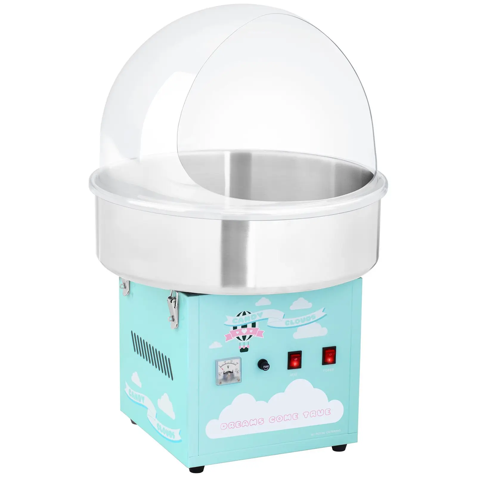 Kit machine à barbe à papa avec bulle - 52 cm - 1 200 watts - Turquoise