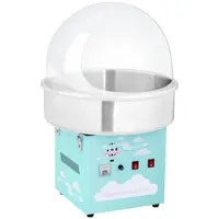 Candy floss machine set with sneeze guard - 52 cm - 1,200 W - turquoise