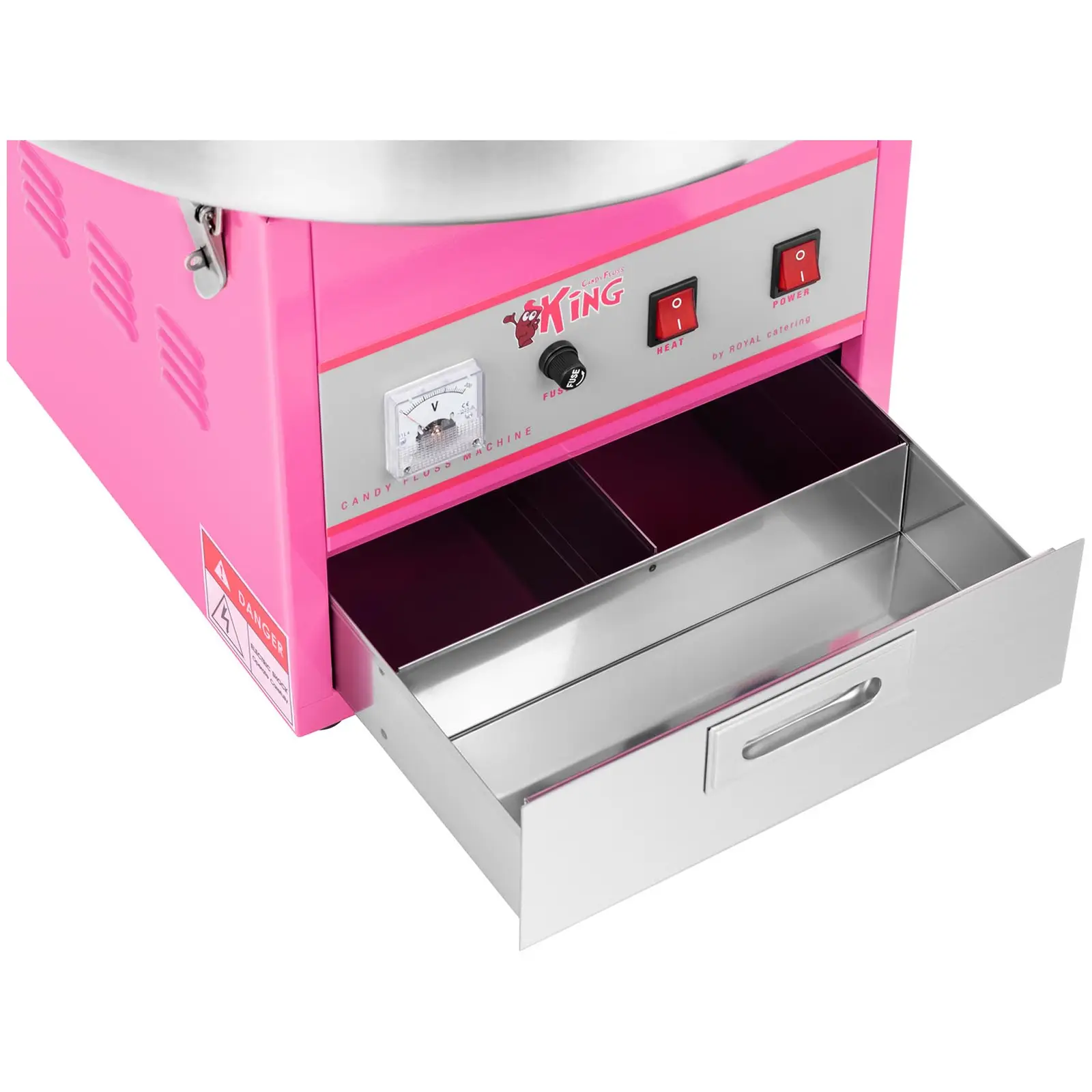 Stroj na cukrovou vatu v sadě s LED svítícími tyčinkami - 52 cm - 1 200 W - ochranný kryt - 50 ks (Hmotnost: 0 kg)