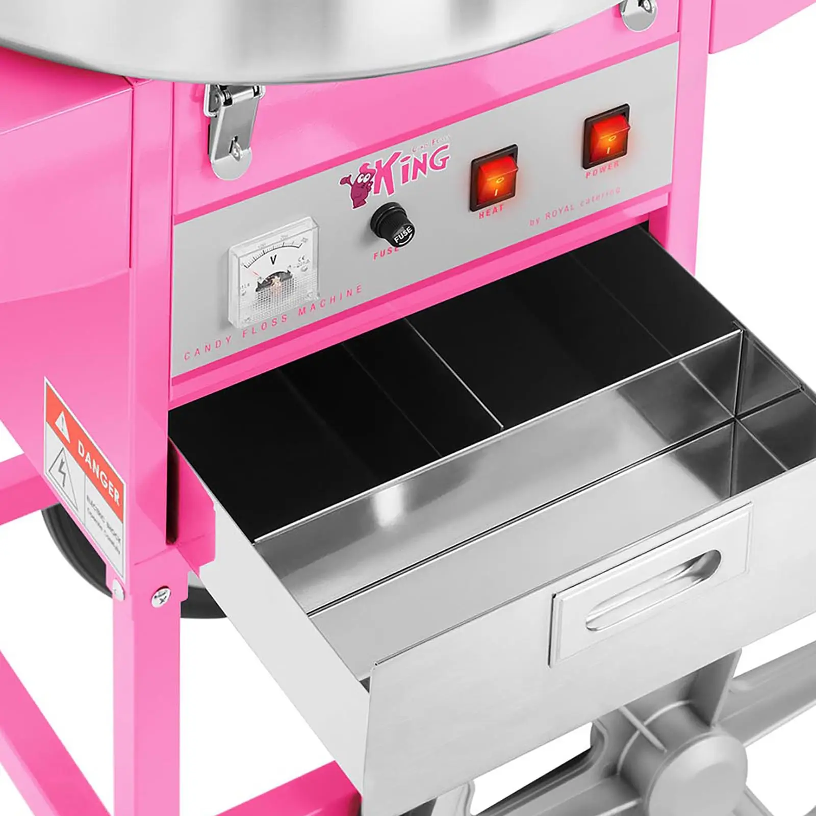 Kit machine barbe à papa avec bâtons (100 unités) - 52 cm - 1 200 W - Chariot (5)