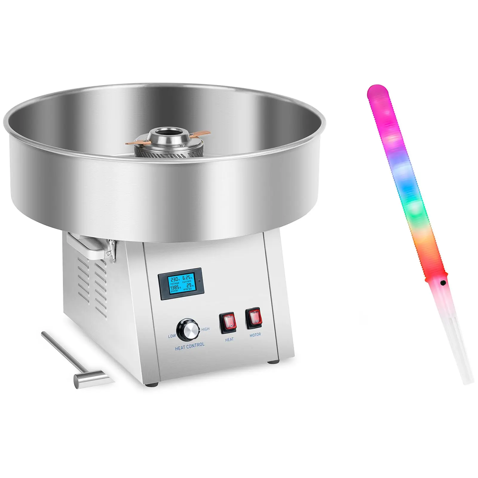 Candy Floss Machine with LED Cotton Candy Sticks - 62 cm - 1,500 W