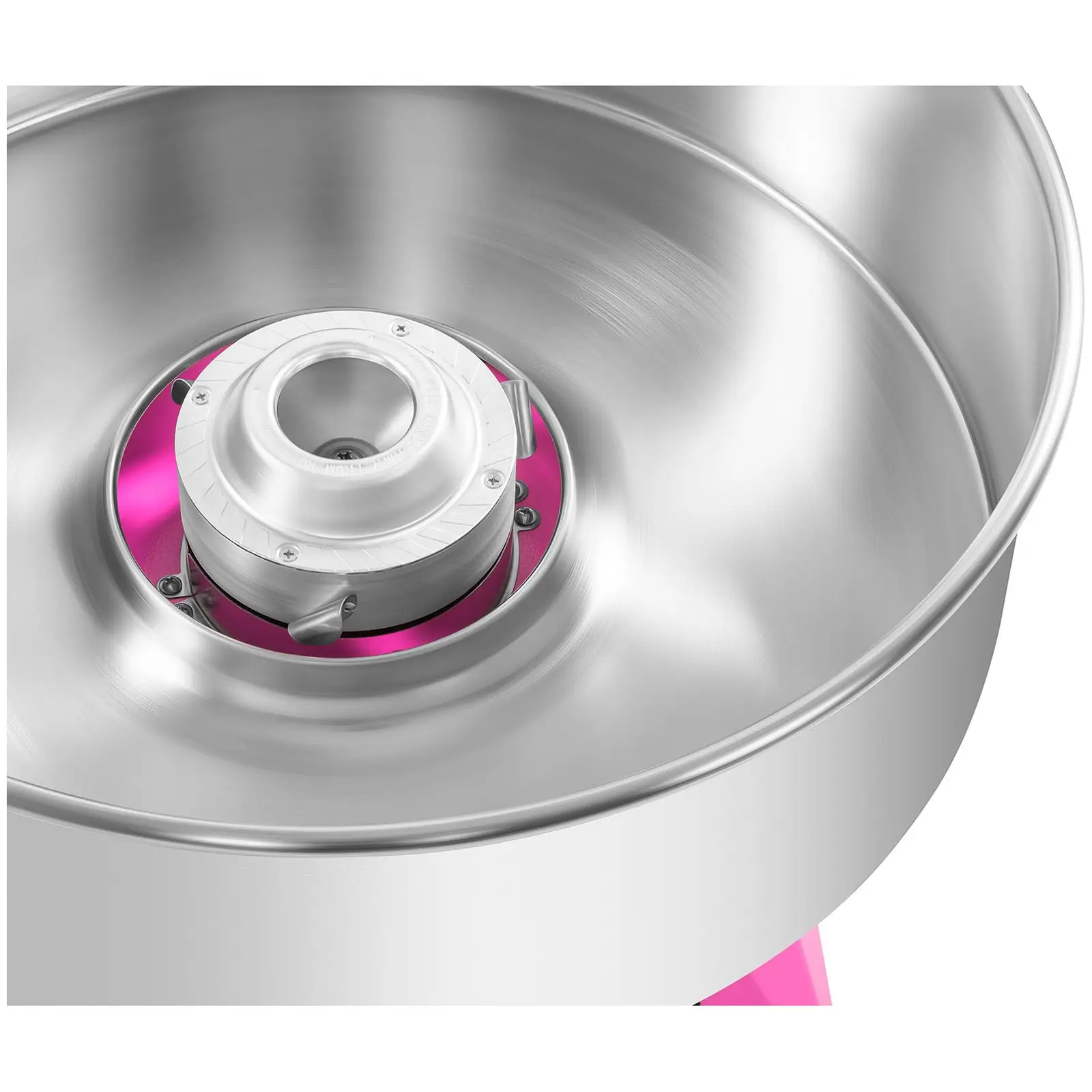 Sockervaddsmaskin - set med sockervaddspinnar - spottskydd - 52 cm - 1.030 Watt - rosa