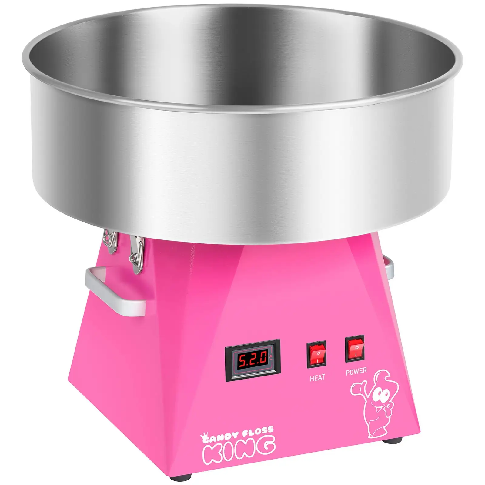 Vattacukor készítő gép készlet pálcikákkal - búrával - 52 cm - 1030 watt - pink