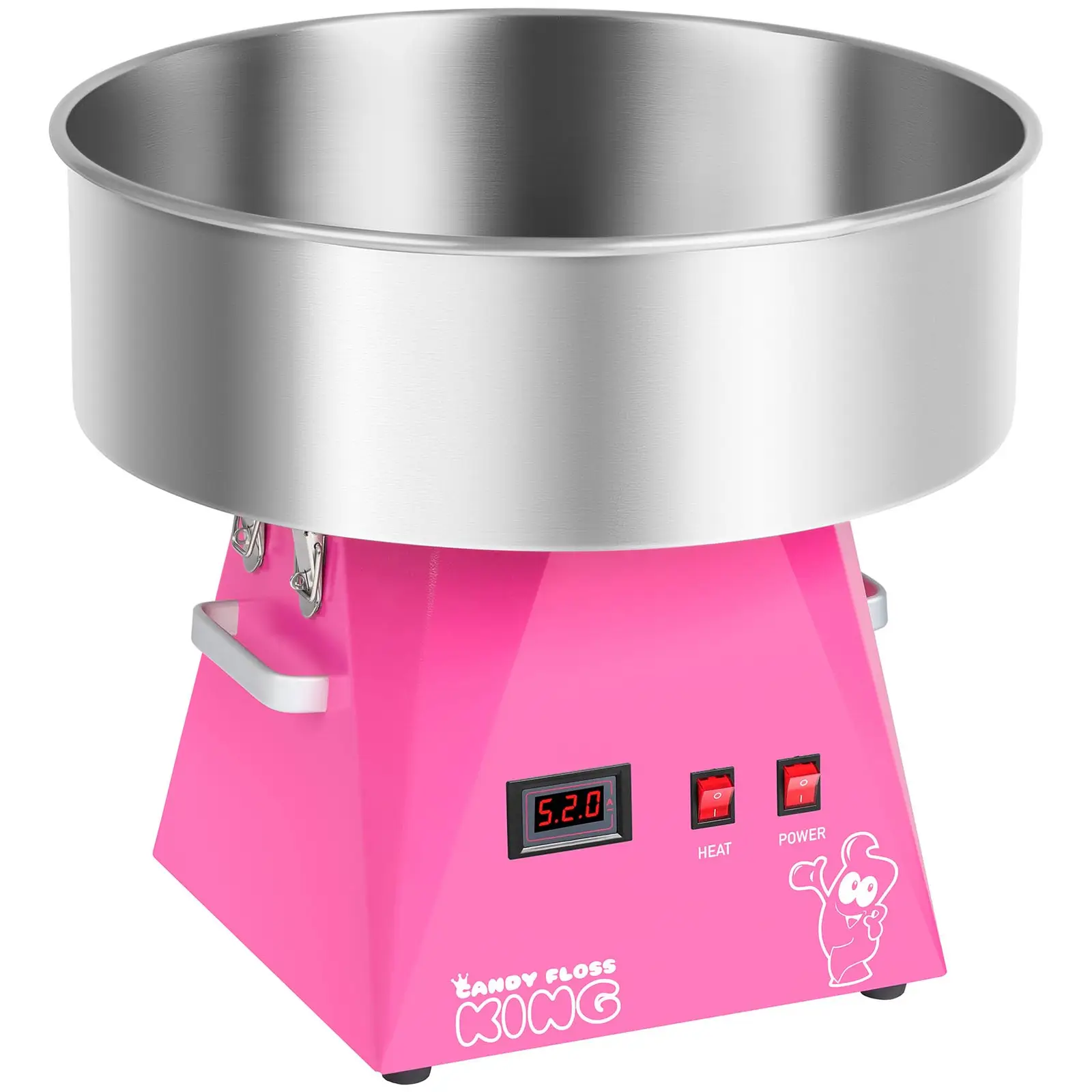 Candy Floss Machine Set with LED Cotton Candy Sticks - Sneeze Guard - 52 cm - 1,030 watts - pink