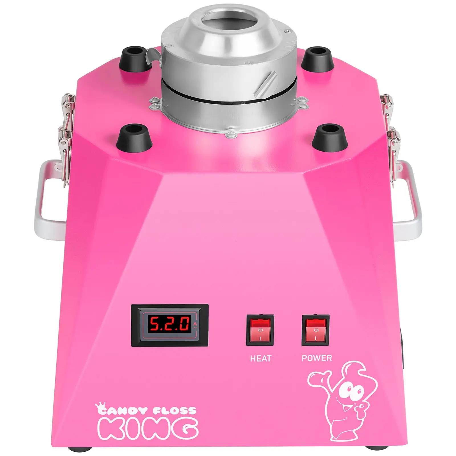 Sockervaddsmaskin - set med sockervaddspinnar - spottskydd - 52 cm - 1.030 Watt - rosa (Skyddskupol: Nej)