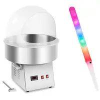 Suikerspinmachine set met LED sticks - spatbescherming - 52 cm - 1030 Watt