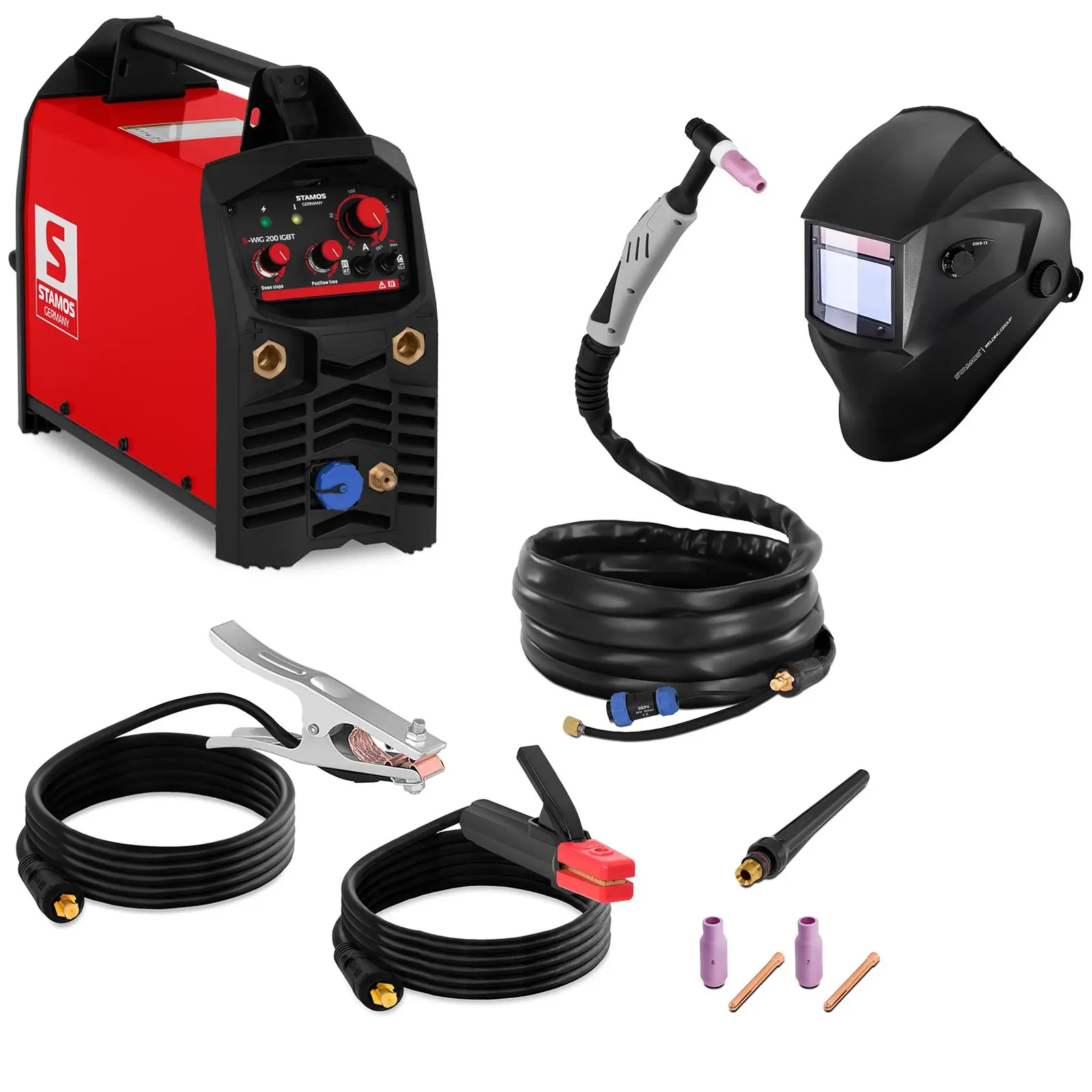 Conjunto de soldadora TIG/MMA - 200 A - 230 V + máscara de solda Blaster Advanced Series