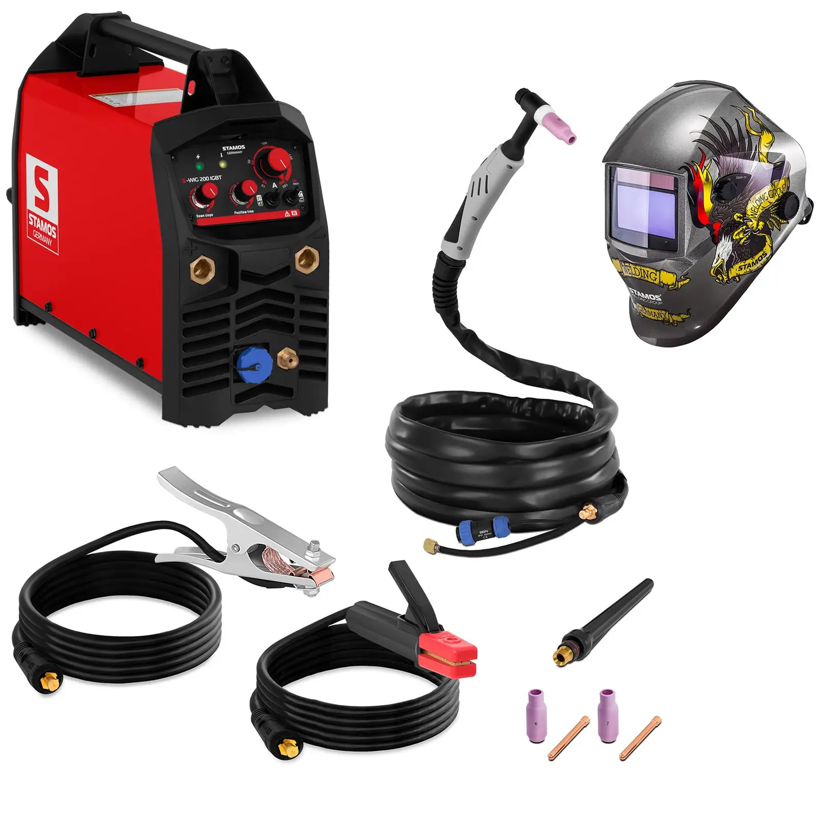 TIG Welder Set - 200 A - IGBT + welding helmet EAGLE EYE