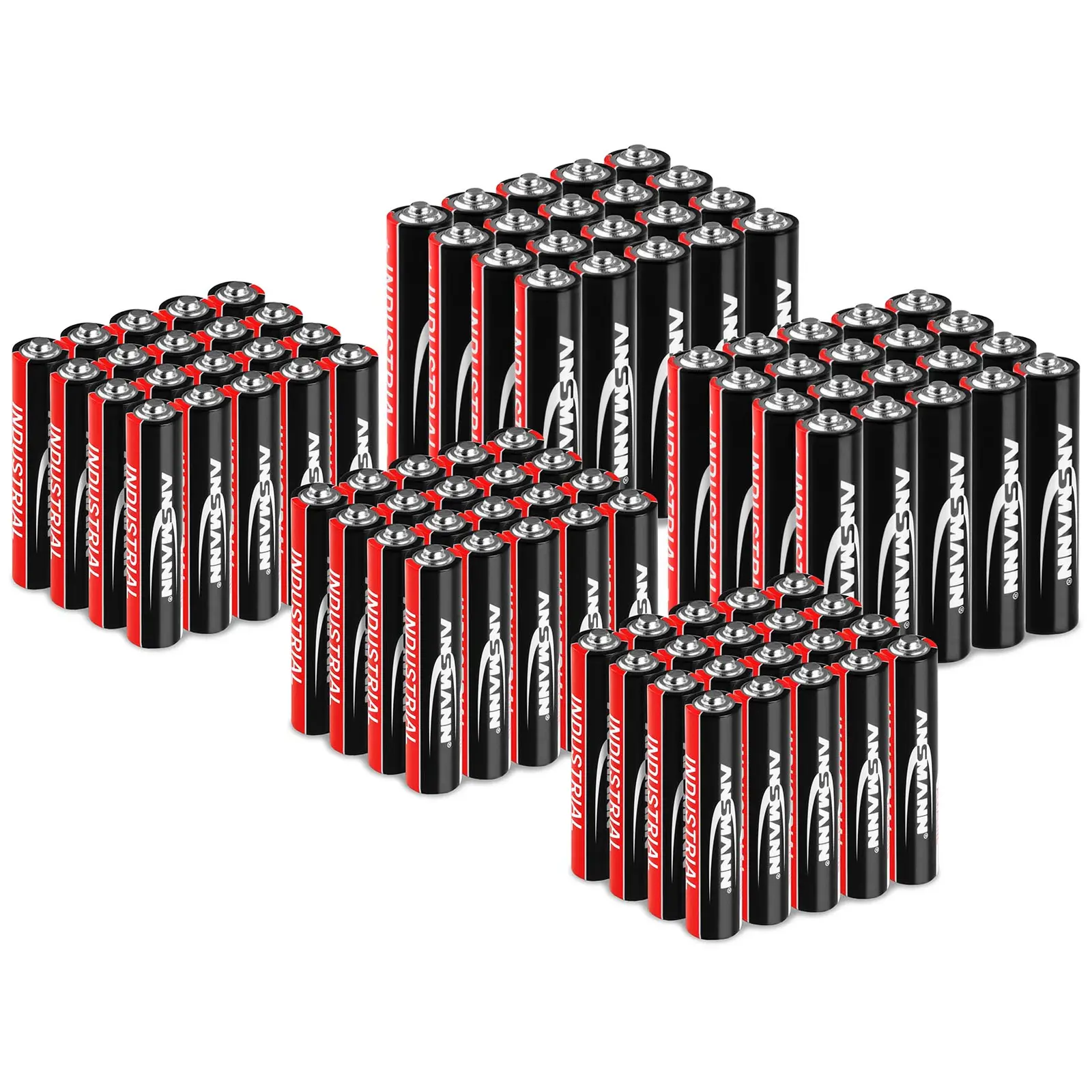 100 x Micro/Mignon-Mix (60 x AAA LR03 + 40 x AA LR6) - Ansmann INDUSTRIAL Alkaliska Batterier - 1,5 V