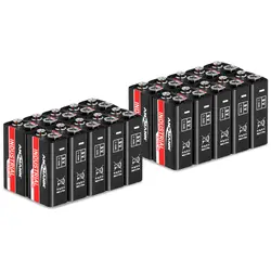 Conjunto de baterias industriais - alcalinas - 9V - E-Block - 6LR61 - 20 unidades