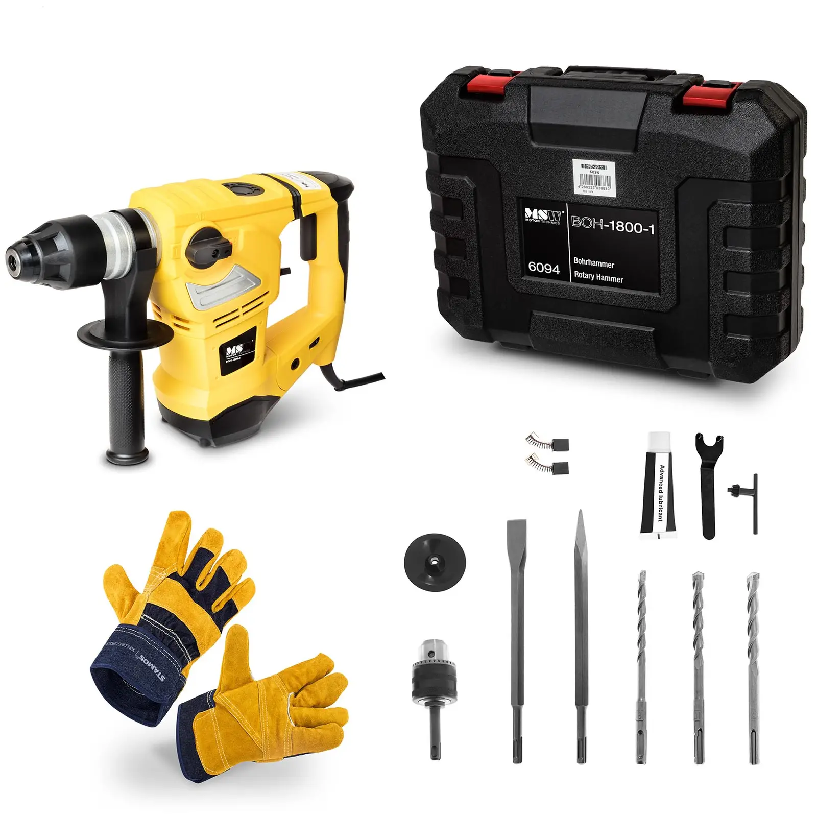 Rotary Hammer Set BOH-1800-1-SET - Work gloves - 1,800 W