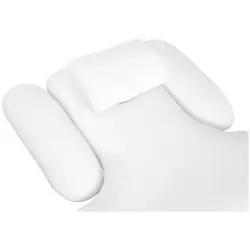 Zestaw Łóżko do masażu elektryczne Physa Nantes White + Krzesło siodłowe Berlin z oparciem - białe