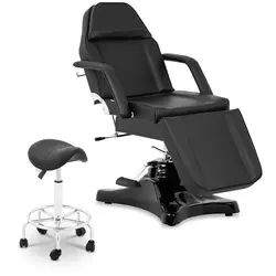 Zestaw Fotel kosmetyczny Bergamo - czarny + Krzesło siodłowe Frankfurt - czarne
