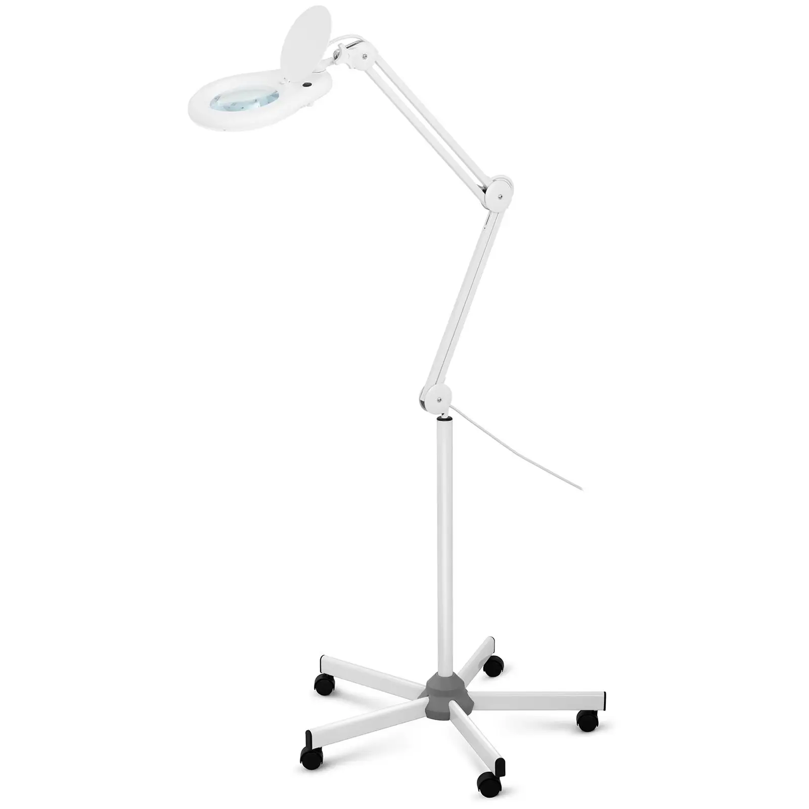 Lupelampe med LED-lys - 1,350 lm - 5dpt - stativ med 5 hjul