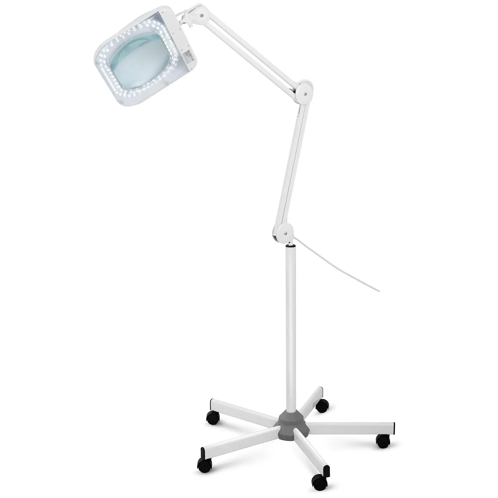 Lupelampe med LED-lys - 750 lm - 5 dpt - stativ med 5 hjul