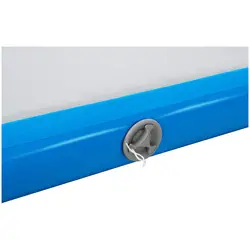 Set: Opblaasbare gymmat met elektrische luchtpomp - 300 x 100 x 10 cm - 150 kg - blauw / grijs