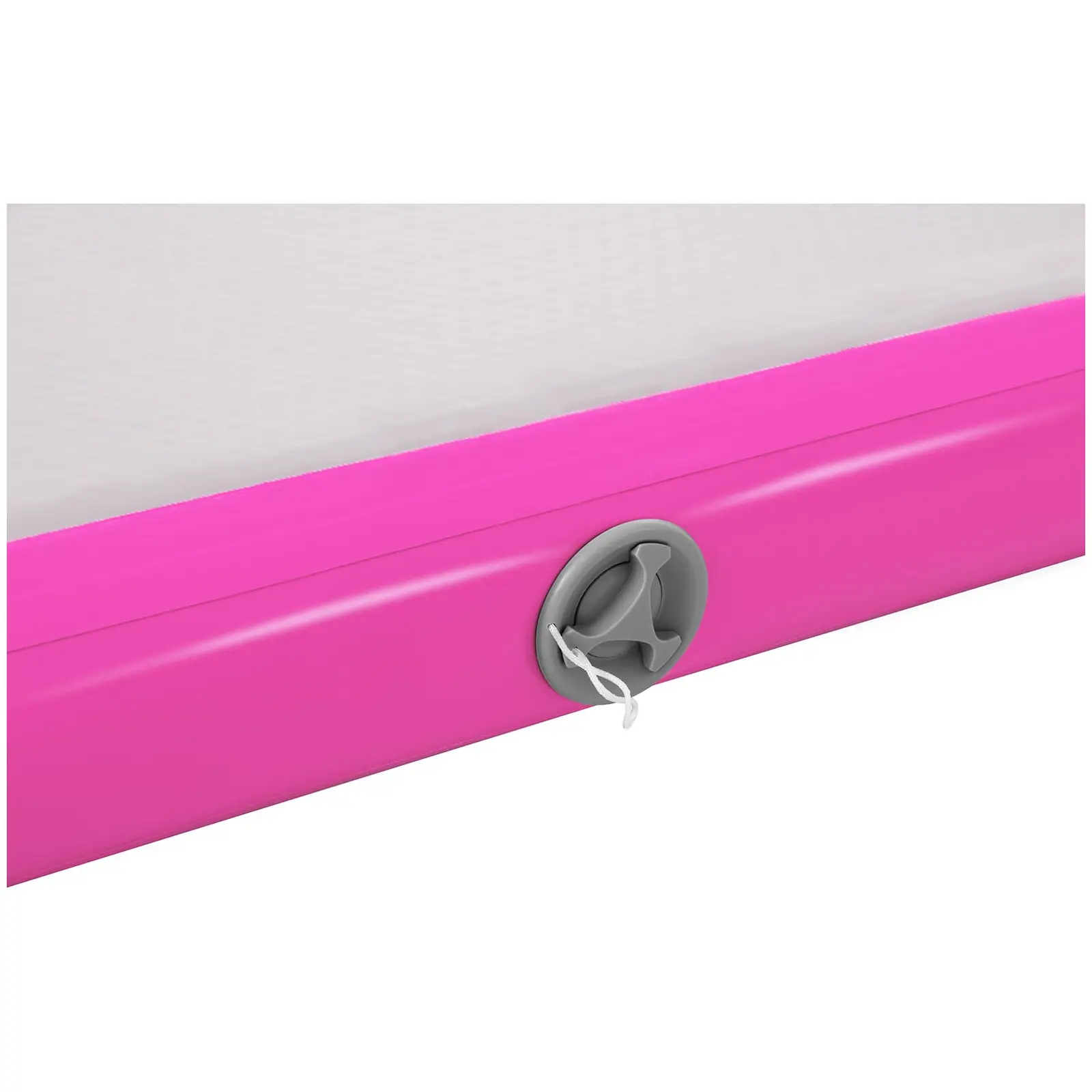 Set Aufblasbare Turnmatte inklusive Luftpumpe - 300 x 100 x 10 cm - 150 kg - pink/grau