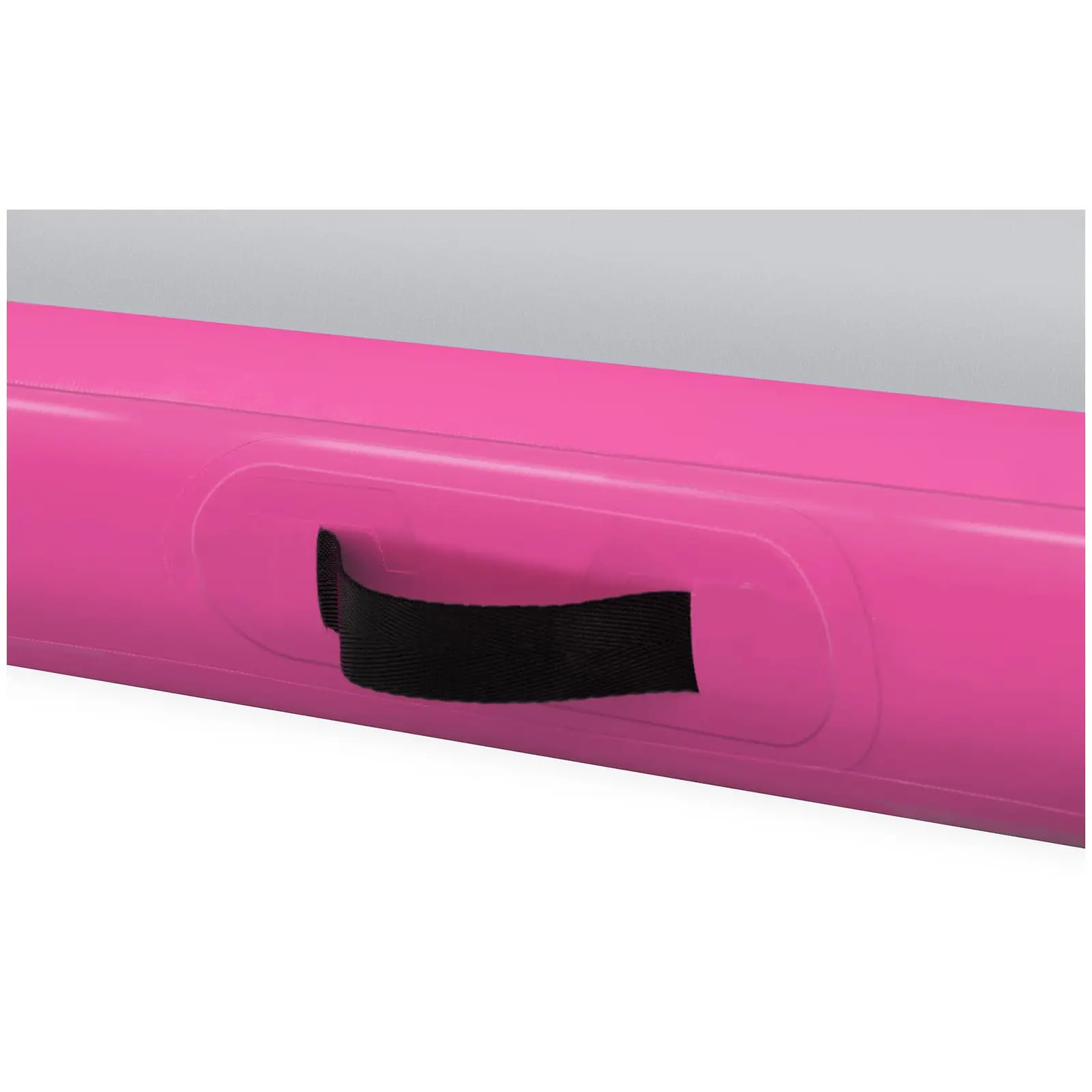 Set Aufblasbare Turnmatte inklusive Luftpumpe - 300 x 100 x 10 cm - 150 kg - pink/grau