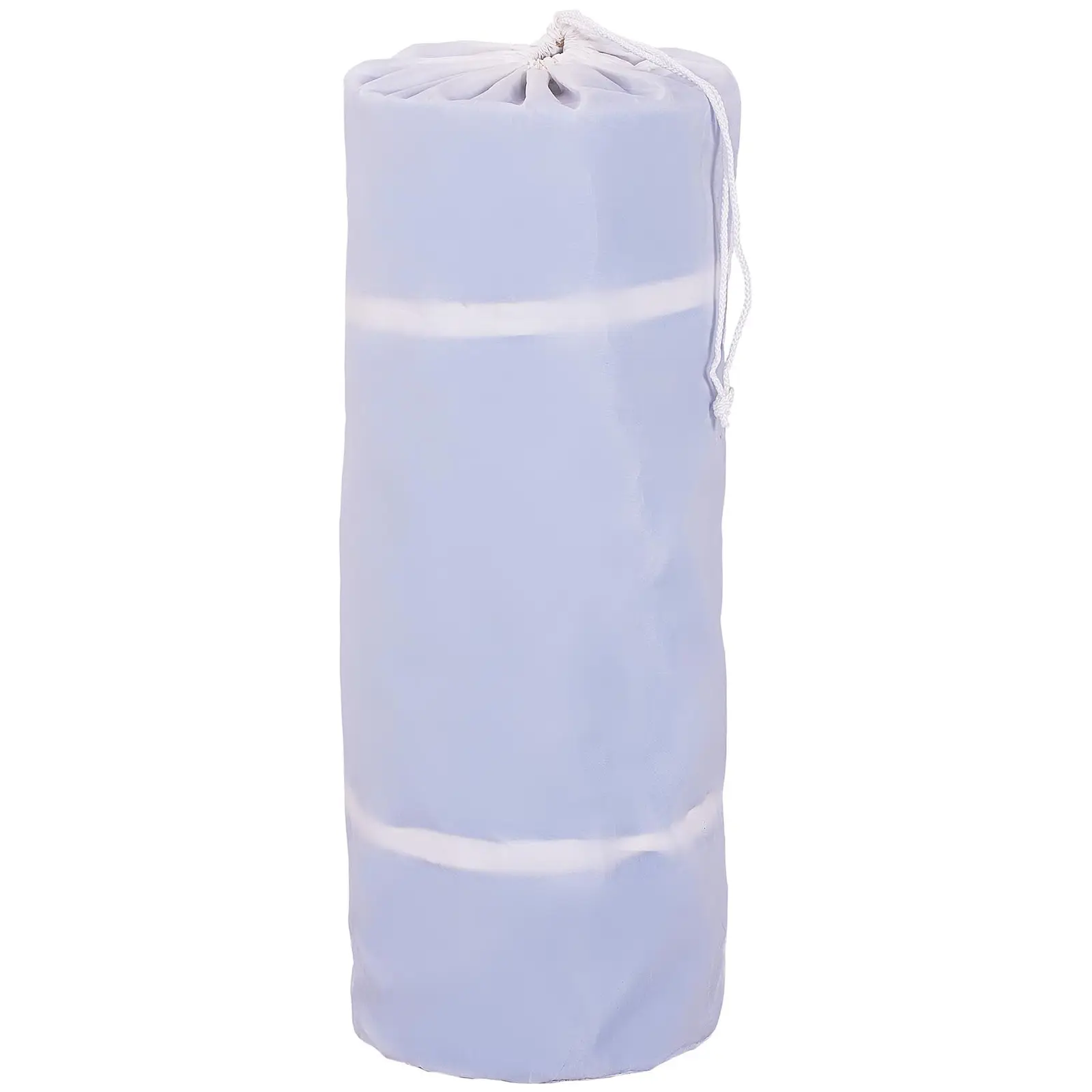 Set tappetino da ginnastica gonfiabile con pompa inclusa - 400 x 100 x 20 cm - 200 kg - blu/bianco