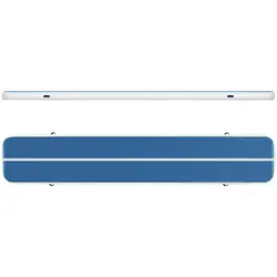 Set Aufblasbare Turnmatte inklusive Luftpumpe - 600 x 100 x 20 cm - 300 kg - blau/weiß