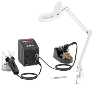 Kit station de soudage numérique 2-en-1 avec lampe-loupe - CMS - 80 W - LED