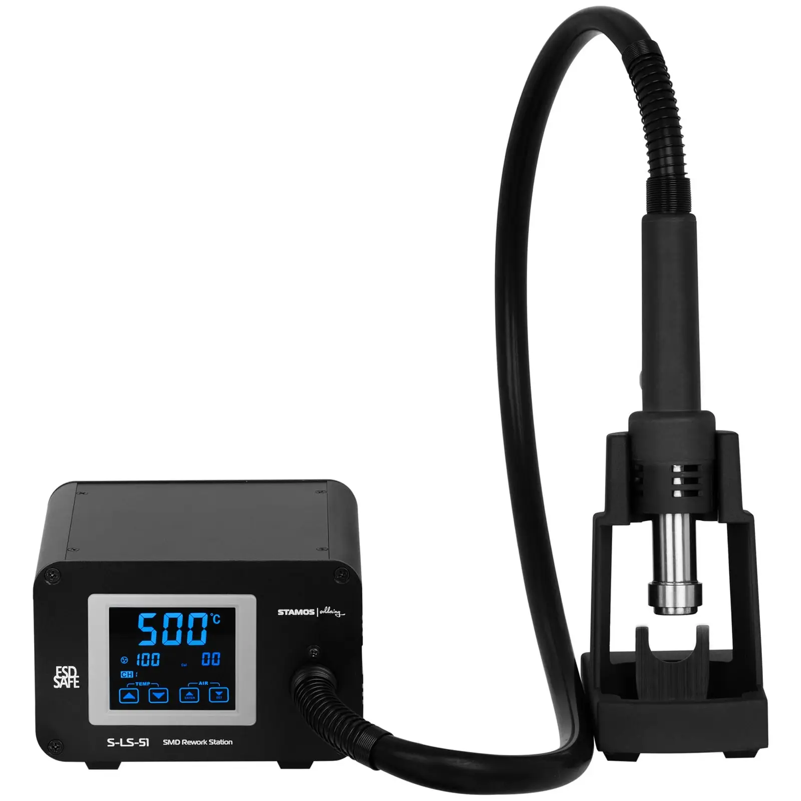 Digital Soldering Station Set with Hot Air Gun and Magnifying Lamp - 1,300 W - LCD touch