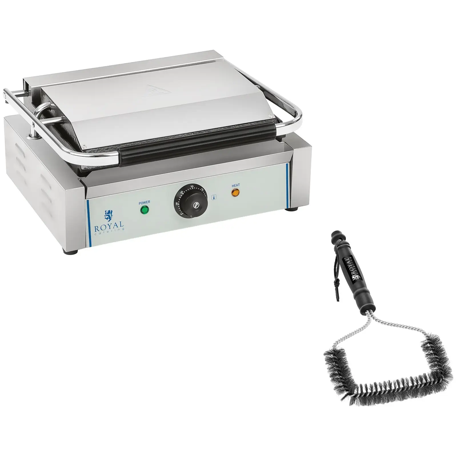 Set Kontaktgrill und Grillbürste - 2.200 W - geriffelt