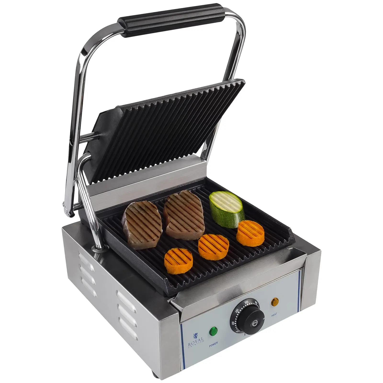 Set piastra panini e spazzola per griglia - 1.800 W - rigata