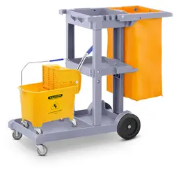 Set: Cleaning Trolley with Laundry Bag, Lid and 1 Mop Bucket